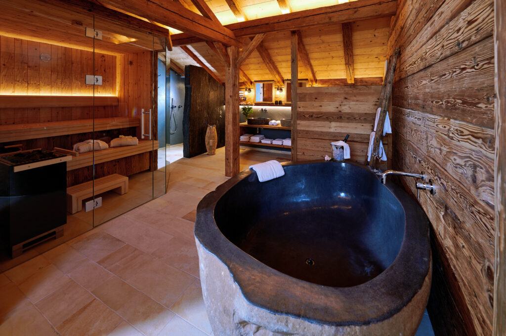 Private Sauna in der Ferienwohnung auf dem Staller Ferienhof im Chiemgau – Entspannung im Familienurlaub auf dem Bauernhof